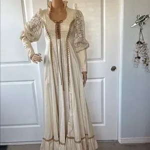 Gunne Sax | Dresses | Vintage 7s Gunne Sax By Jessica Ecru And Brown ...